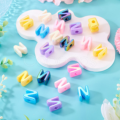 20Pcs UV Plating Opaque Acrylic European Beads OACR-TADJ0001-16N-1