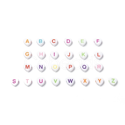 Opaque Acrylic Heart Beads SACR-Q100-M031-1