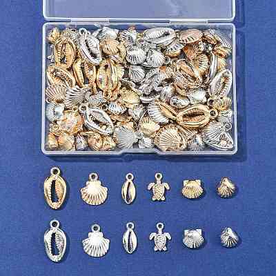 120Pcs 12 Styles CCB Plastic Pendants Sets CCB-FS0001-14-1