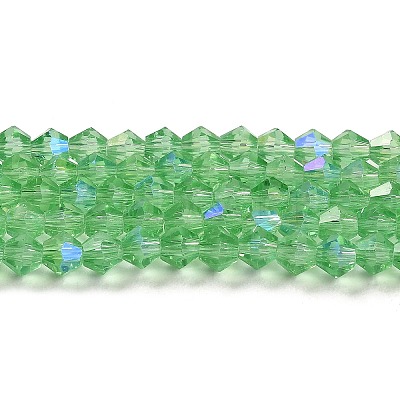 Transparent Electroplate Glass Beads Strands EGLA-A039-T4mm-L24-1