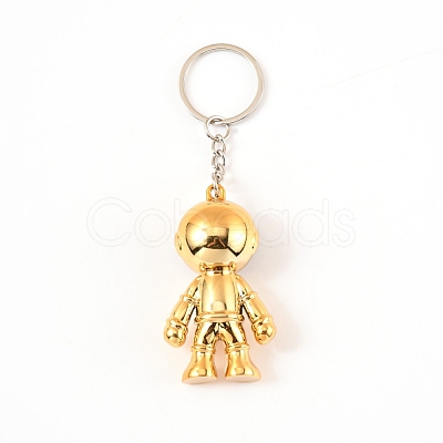 Plastic Astronaut Keychains KEYC-WH0024-02G-1