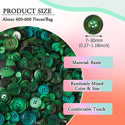 Flat Round Resin Buttons BUTT-TAC0017-01F-1