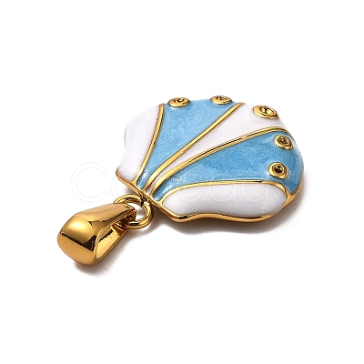 Ocean 304 Stainless Steel Enamel Pendants STAS-P395-01C-G-1
