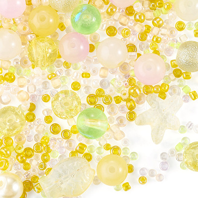 1Bag Mixed Styles Glass Beads GLAA-TADJ0001-10C-1