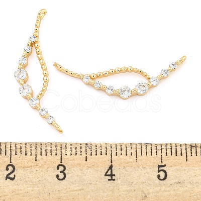 Rack Plating Brass Micro Pave Clear Cubic Zirconia Charms KK-F089-06G-1