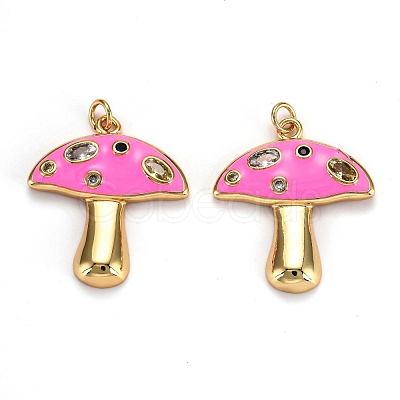 Autumn Theme Real 18K Gold Plated Brass Micro Pave Cubic Zirconia Pendants ZIRC-L100-019C-G-1