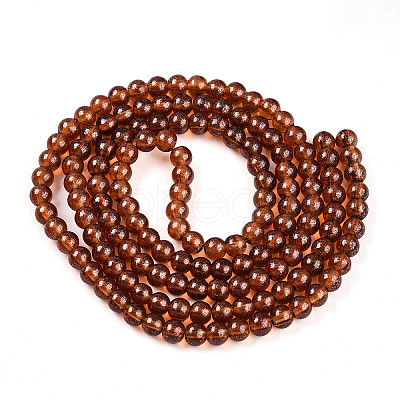 Transparent Spray Painted Glass Bead Strands DGLA-R050-6mm-12-1