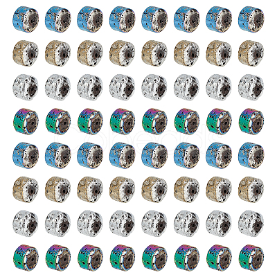 120Pcs 4 Colors Electroplated Natural Lava Rock Beads Strands G-PH0019-15-1