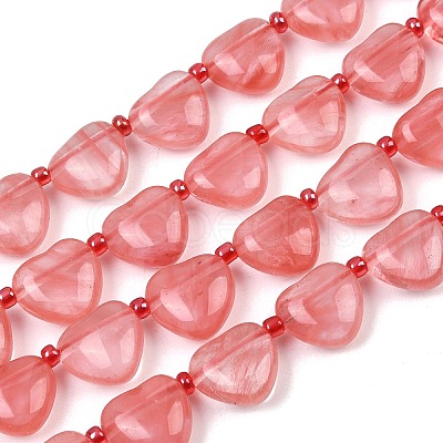 Cherry Quartz Glass Beads Strands G-NH0069-A06-1