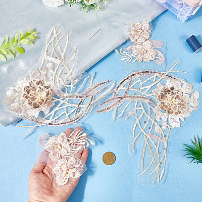 Flower Lace Embroidery Sewing Fiber Appliques DIY-WH20011-90C-1