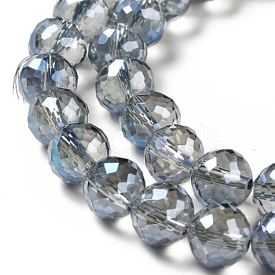 Faceted(128 Facets) Electroplated Glass Beads Strands GLAA-H023-01-1