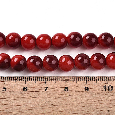 Baking Paint Glass Beads Strands DGLA-N012-8mm-10-1