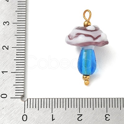 304 Stainless Steel with Handmade Bumpy Lampwork Pendants LA-CBA4231-01A-G-1