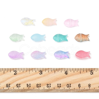 50Pcs Transparent Spray Painted Glass Beads GLAA-FS0002-06B-1
