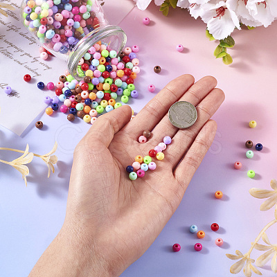 15 Colors Opaque Acrylic Beads MACR-TA0001-69-1
