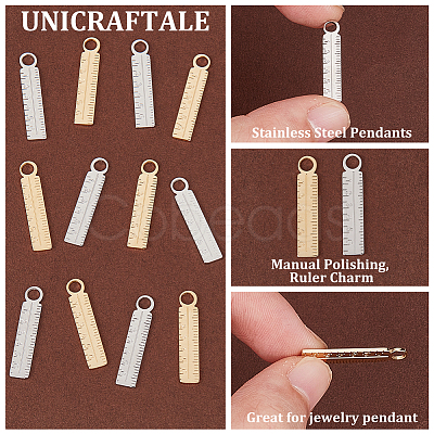 12Pcs 2 Colors 304 Stainless Steel Pendants FIND-UN0003-79-1