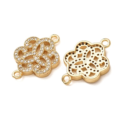 Brass Micro Pave Clear Cubic Zirconia Connector Charms CU-CBA4579-19G-1