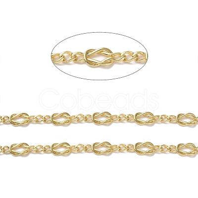 Rack Plating Brass Bowknot Link Chains CHC-C005-06G-1