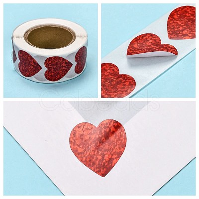 Heart Shaped Stickers Roll DIY-K027-A05-1