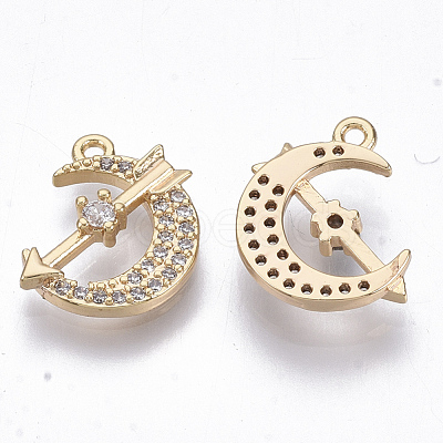 Brass Micro Cubic Zirconia Charms KK-N231-21-NF-1