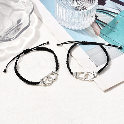 Alloy Handcuff with Freedom Link Bracelets BJEW-JB12057-1