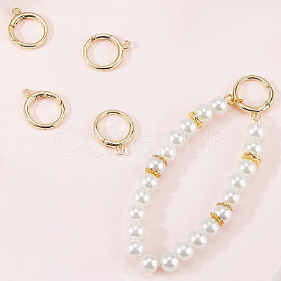 6Pcs Brass Spring Gate Rings KK-SC0006-40-1
