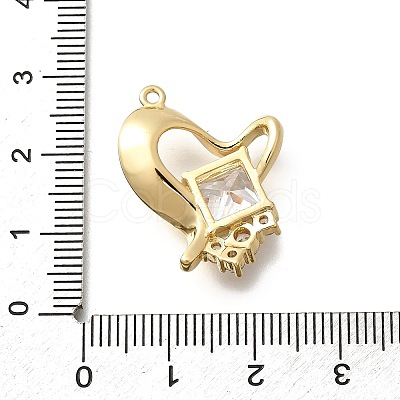 Brass Micro Pave Cubic Zirconia Pendants KK-Q035-09G-1