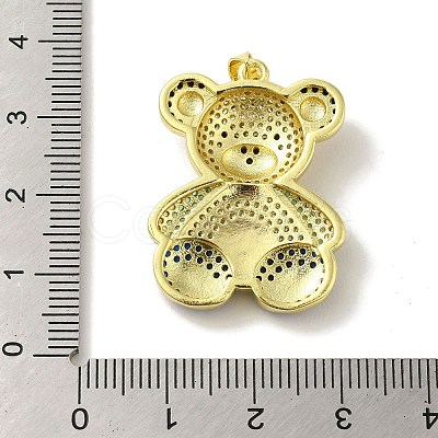 Brass Micro Pave Cubic Zirconia Pendants KK-Z042-30G-01-1