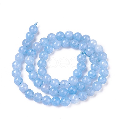 Natural White Jade Beads Strands G-I222-6mm-02-1