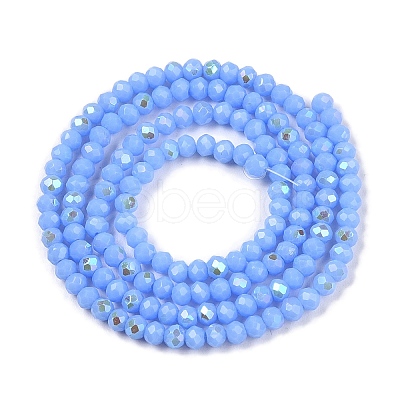 Electroplate Opaque Solid Color Glass Beads Strands EGLA-A044-P1mm-L17-1