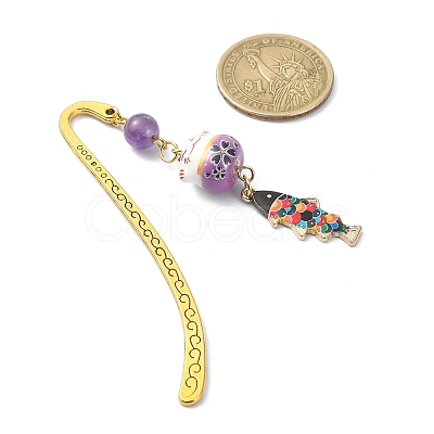 Japanese Style Maneki-neko Bookmark AJEW-JK00260-1