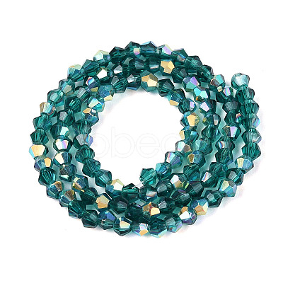 AB Color Plated Transparent Glass Beads Strands GLAA-G127-01-01G-1