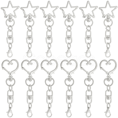 20Pcs 2 Styles Zinc Alloy Swivel Clasps FIND-SP0004-24P-1