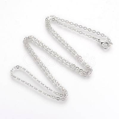 Brass Cable Chains Necklaces MAK-R019-P-1
