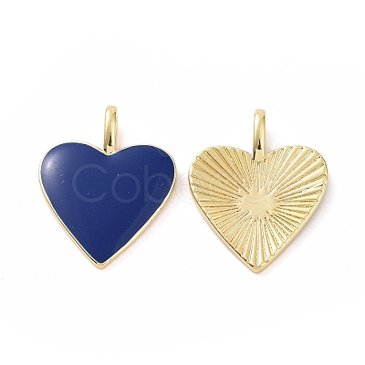 Brass Enamel Pendants KK-P204-14G-D-1