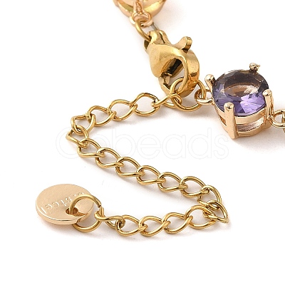 Colorful Glass Link Chain Bracelets BJEW-B075-07-1