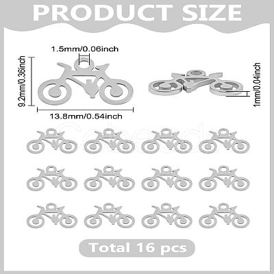 16Pcs 304 Stainless Steel Charms STAS-LP0003-69-1
