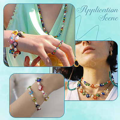 3 Strands Handmade Millefiori Glass Round Bead Strands LAMP-LT0001-16D-1