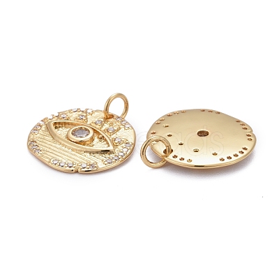 Brass Micro Pave Clear Cubic Zirconia Pendants ZIRC-Z011-13G-1