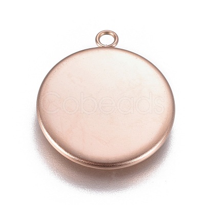 Ion Plating(IP) 304 Stainless Steel Pendant Cabochon Settings STAS-G127-13-16mm-RG-1