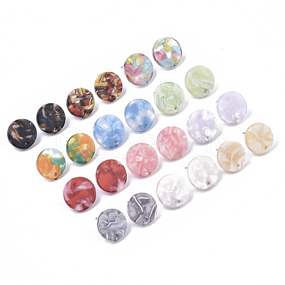 Cellulose Acetate(Resin) Stud Earring Findings KY-R022-020-1