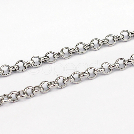 Tarnish Resistant 304 Stainless Steel Rolo Chains CHS-L001-28-3mm-1
