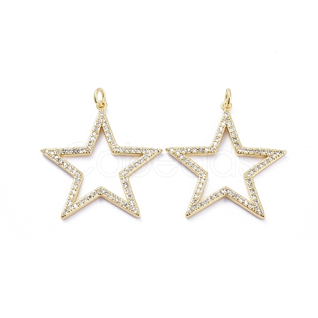 Brass Micro Pave Cubic Zirconia Pendants ZIRC-G163-05G-1