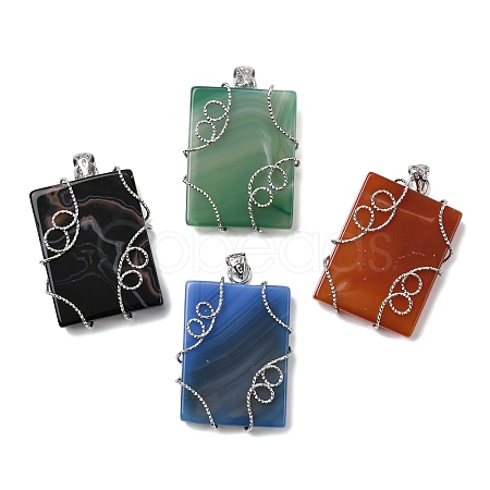 Natural Agate Pendants G-A282-03P-1