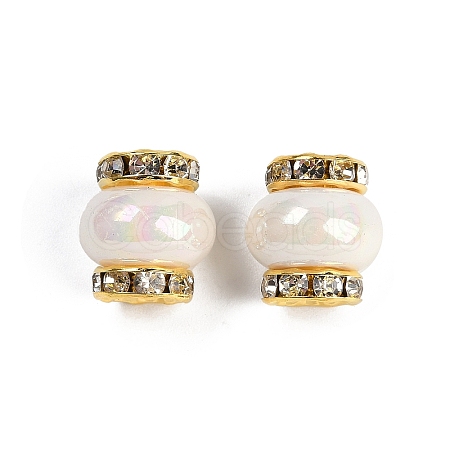Resin Beads with Brass Rhinestone Rondelle KK-H490-05G-07-1