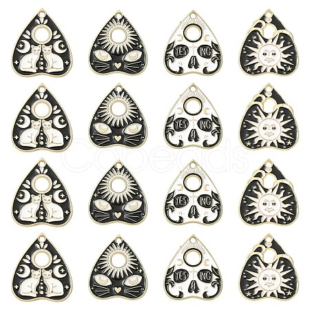 12Pcs 4 Styles Alloy Pendants ENAM-YW0006-41-1