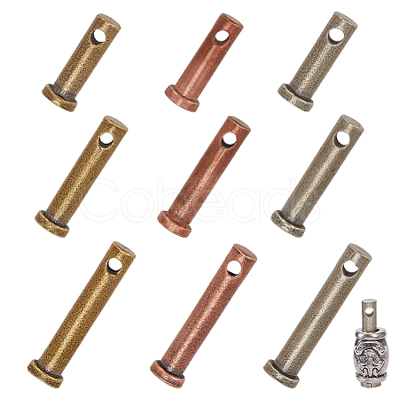 Nbeads 9Pcs 9 Style Brass Connecting Rod Plug Bolt Pin KK-NB0003-66-1