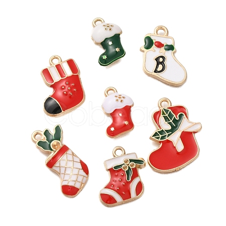 Christmas Theme Alloy Enamel Pendants FIND-M039-01H-1