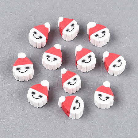 Christmas Theme Handmade Polymer Clay Beads CLAY-S091-75-1
