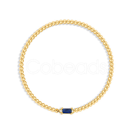 Birthstone 304 Stainless Steel Pave Cubic Zirconia Link Bracelets FS-WG4804B-10-1